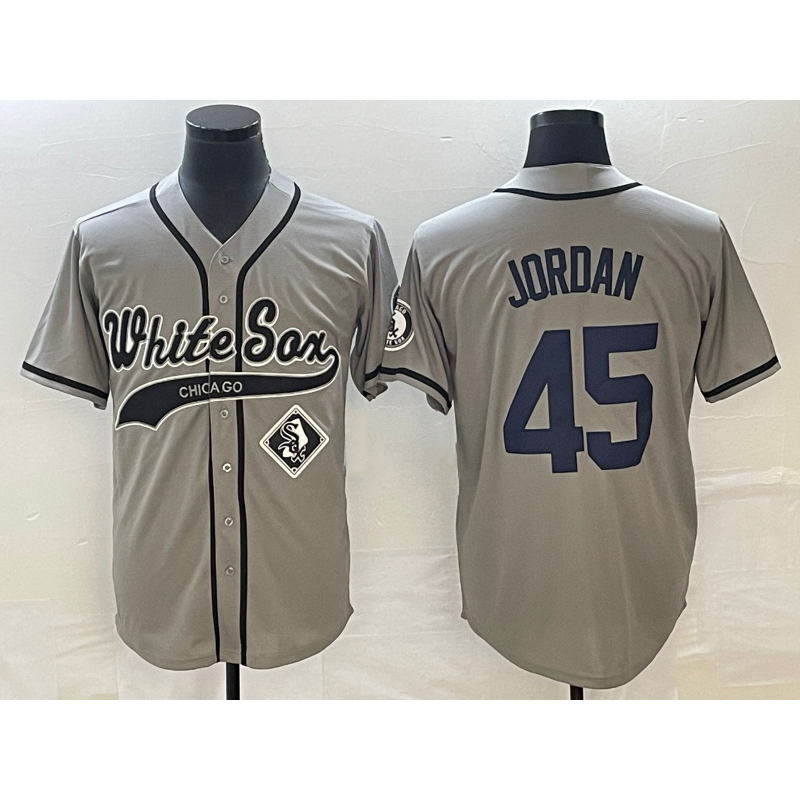 Chicago White Sox #45 Michael Jordan Grey Fotopoulosg Cool Base Stitched Jersey 2