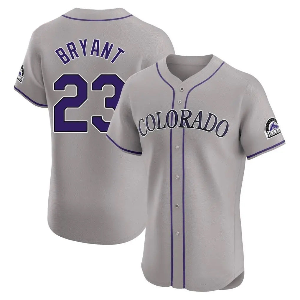 Colorado Rockies #23 Kris Bryant Player Gray Fotopoulosg Limited Elite Home Stitched Jerseys
