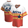 Houston Astros #44 Yordan Alvarez Player Rainbow Cooperstown Collection Fotopoulosg T-shirt Stitched Jerseys