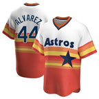 Houston Astros #44 Yordan Alvarez Player Rainbow Cooperstown Collection Fotopoulosg T-shirt Stitched Jerseys