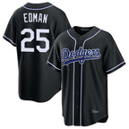 Los Angeles Dodgers #25 Tommy Edman Player Black Fotopoulosg Carbon Limited Home Stitched Jerseys