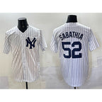New York Yankees #52 C.C. Sabathia White Fotopoulosg Cool Base Stitched Jersey