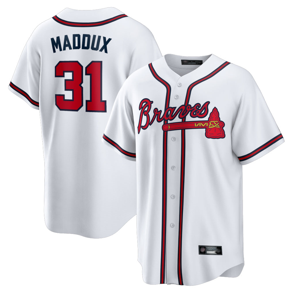 Atlanta Braves #31 Greg Maddux Player White Fotopoulosg Home Game Stitched Jerseys