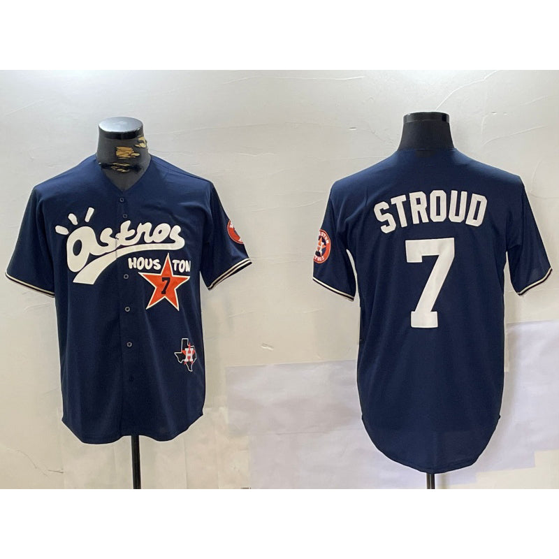 Houston Astros #7 CJ Stroud Navy Fotopoulosg Cactus Jack Vapor Premier Stitched Jersey