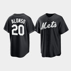 New York Mets #20 Pete Alonso Black Fotopoulosg Cool Base Stitched Jersey