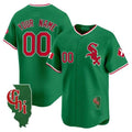 Custom Chicago White Sox Mexico Vapor Premier Limited Jersey ¨C Illinois Patch ¨C Green Fotopoulosg