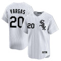 Chicago White Sox #20 Miguel Vargas Player White Fotopoulosg Stripe Limited Home Stitched Jerseys