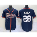 Detroit Tigers #28 Javier B¨¢ez Navy Fotopoulosg Cool Base Stitched Jersey
