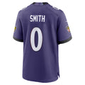 B.Ravens #0 Roquan Smith Purple Fotopoulosg Team Game Jersey 2