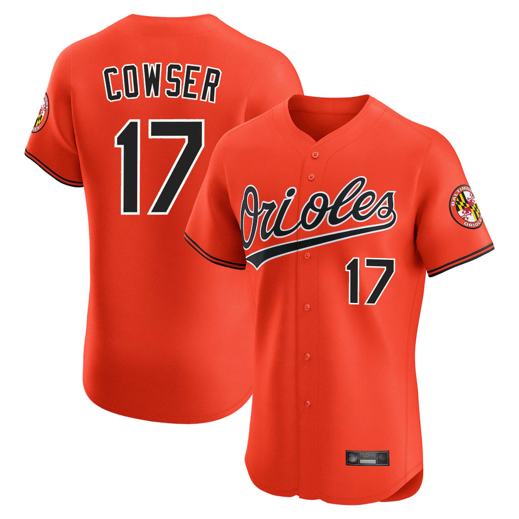 Baltimore Orioles #17 Colton Cowser Player Orange Fotopoulosg Limited Elite Home Game Stitched Jerseys