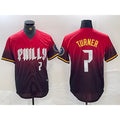 Philadelphia Phillies #7 Trea Turner Red Fotopoulosg 2024 City Player Number Cool Base Jersey 2