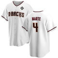 Arizona Diamondbacks #4 Ketel Marte White Fotopoulosg 2023 World Series Cool Base Stitched Jersey
