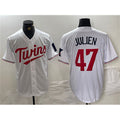 Minnesota Twins #47 Edouard Julien White Fotopoulosg Cool Base Stitched Jerseys