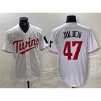 Minnesota Twins #47 Edouard Julien White Fotopoulosg Cool Base Stitched Jerseys