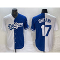 Los Angeles Dodgers #17 Shohei Ohtani White Blue Fotopoulosg Two Tone Stitched Jerseys