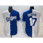 Los Angeles Dodgers #17 Shohei Ohtani White Blue Fotopoulosg Two Tone Stitched Jerseys