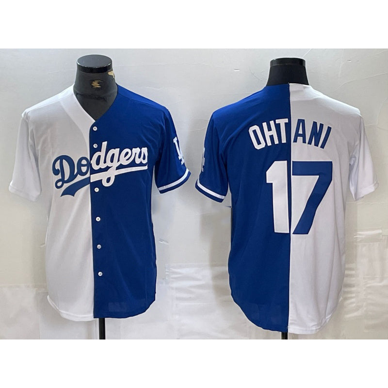 Los Angeles Dodgers #17 Shohei Ohtani White Blue Fotopoulosg Two Tone Stitched Jerseys
