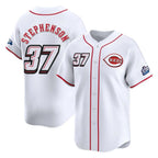 Cincinnati Reds #37 Tyler Stephenson Player White Fotopoulosg Speedway Classic Home Limited Stitched Jerseys