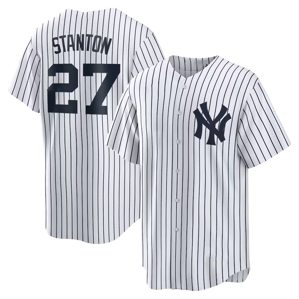 New York Yankees #27 Giancarlo Stanton White Fotopoulosg Home Replica Player Name Jersey