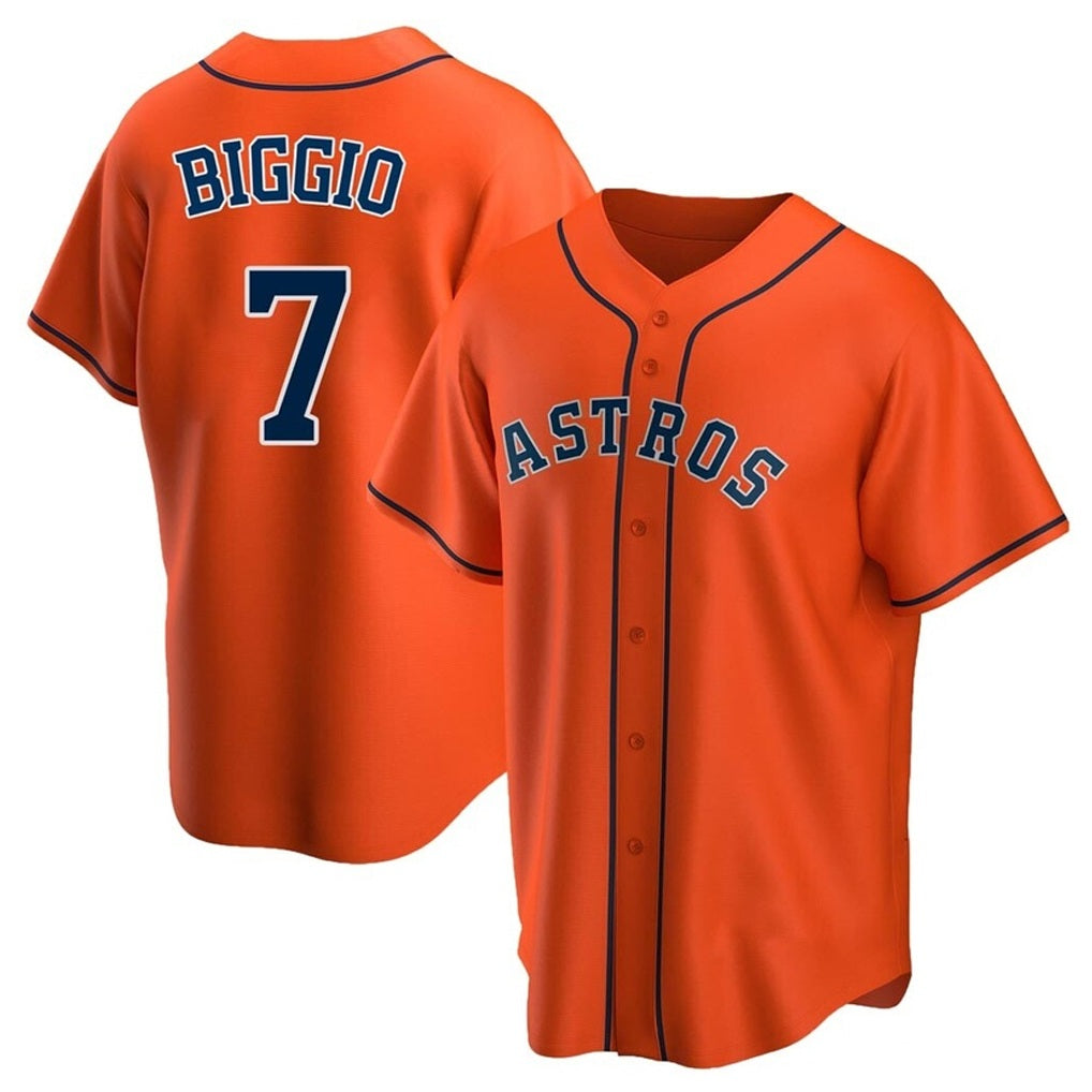 Houston Astros #7 Craig Biggio Player Orange Fotopoulosg Home Game Stitched Jerseys