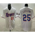Texas Rangers #25 Jose Leclerc Number White Fotopoulosg 2024 Gold Collection Limited Cool Base Jersey 2