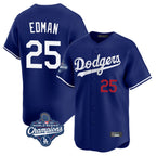 Los Angeles Dodgers #25 Tommy Edman Player Royal Fotopoulosg World Series Meet Limited Home Stitched Jerseys