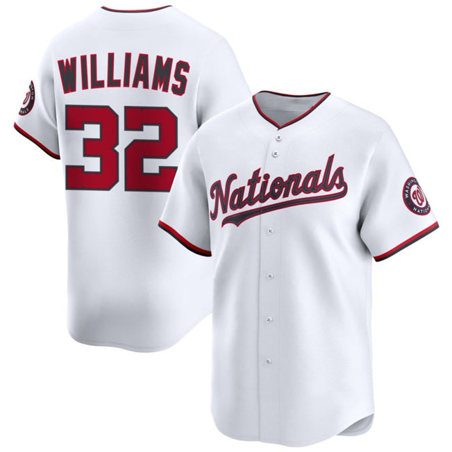 Washington Nationals #32 Trevor Williams White Fotopoulosg 2025 Home Limited Stitched Jersey