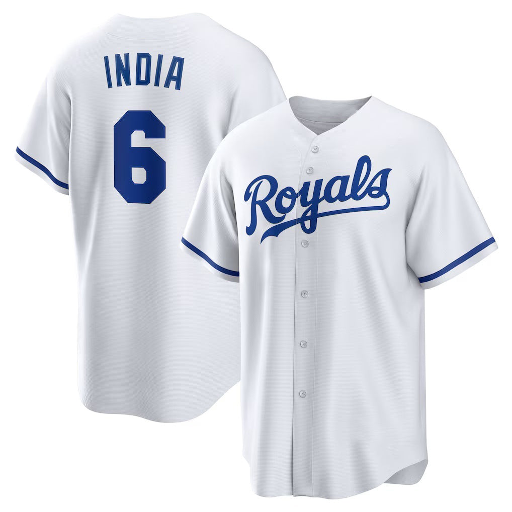 Kansas City Royals #6 Jonathan India White Fotopoulosg Home Replica Player Jersey