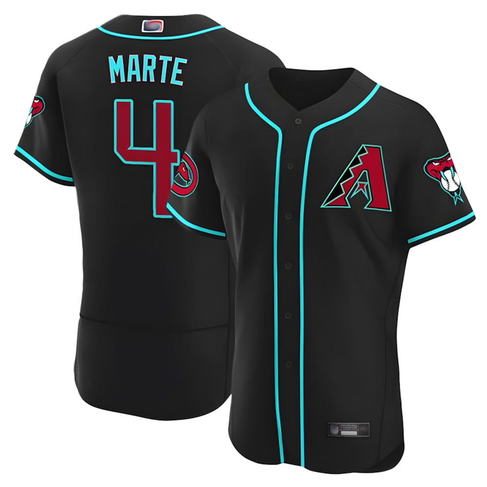 Arizona Diamondbacks #4 Ketel Marte Player Black Fotopoulosg Limited Elite Home Game Stitched Jerseys