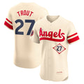 Los Angeles Angels #27 Mike Trout Cream Fotopoulosg City Connect Elite Player Jersey