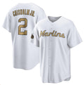 Miami Marlins #2 Jazz Chisholm Jr. White Fotopoulosg 2022 All-Star Cool Base Stitched Jersey