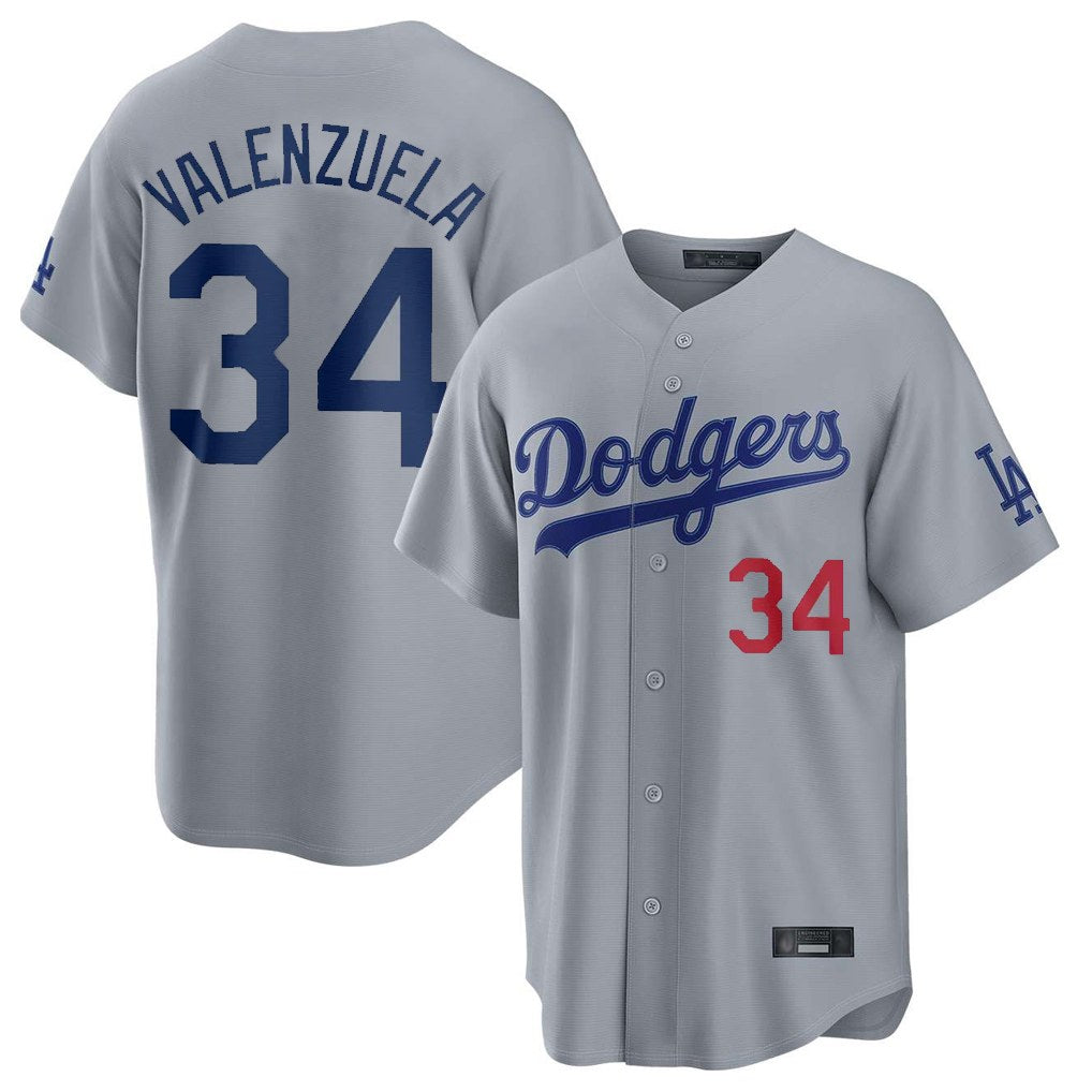 Los Angeles Dodgers #34 Fernando Valenzuela Player Gray Fotopoulosg Game Home Stitched Jerseys