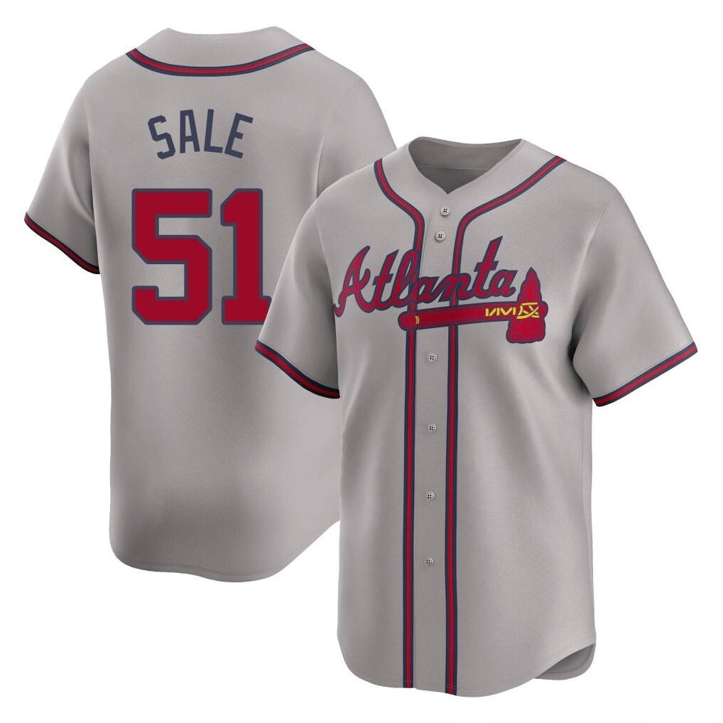 Atlanta Braves #51 Chris Sale Player Gray Fotopoulosg Limited Home Game Stitched Jerseys