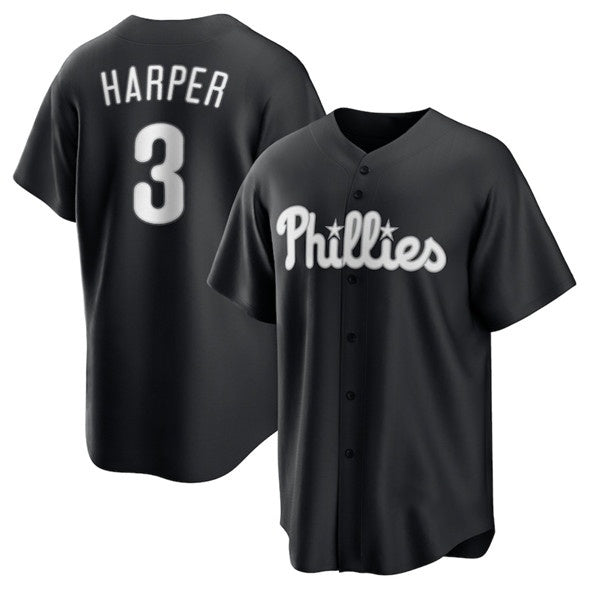 Philadelphia Phillies #3 Bryce Harper Black Fotopoulosg Lights Out Limited Stitched Jersey