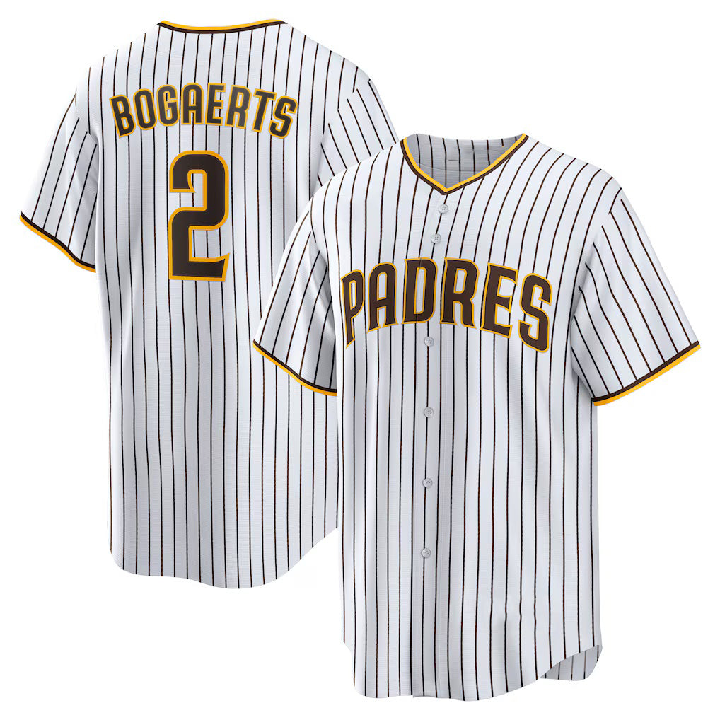 San Diego Padres #2 Xander Bogaerts White-Brown Fotopoulosg Home Official Replica Player Jersey