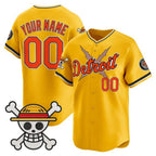 Custom Detroit Tigers x One Piece Gold Fotopoulosg Vapor Premier Limited Jersey - Stitched