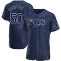 Tampa Bay Rays #50 Charlie Morton Navy Fotopoulosg Alternate Jersey