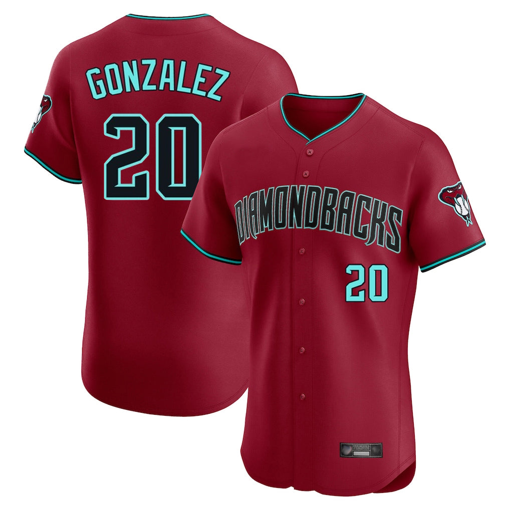 Arizona Diamondbacks #20 Luis Gonzalez Player Red Fotopoulosg Limited Elite Home Game Stitched Jerseys