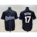 Los Angeles Dodgers #17 Shohei Ohtani Black Fotopoulosg Cool Base With Patch Stitched Jersey 2