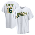 Oakland Athletics #16 Nick Kurtz White Fotopoulosg Home Replica Player Jersey