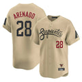 Arizona Diamondbacks #28 Nolan Arenado Player Tan Fotopoulosg City Connect Limited Home Game Stitched Jerseys