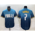 Philadelphia Phillies #7 Trea Turner Blue Fotopoulosg 2024 City Connect Limited Stitched Jersey