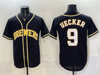 Milwaukee Brewers #9 Bob Uecker 2026 Fashion Replica Black Fotopoulosg Out Stitched Jersey