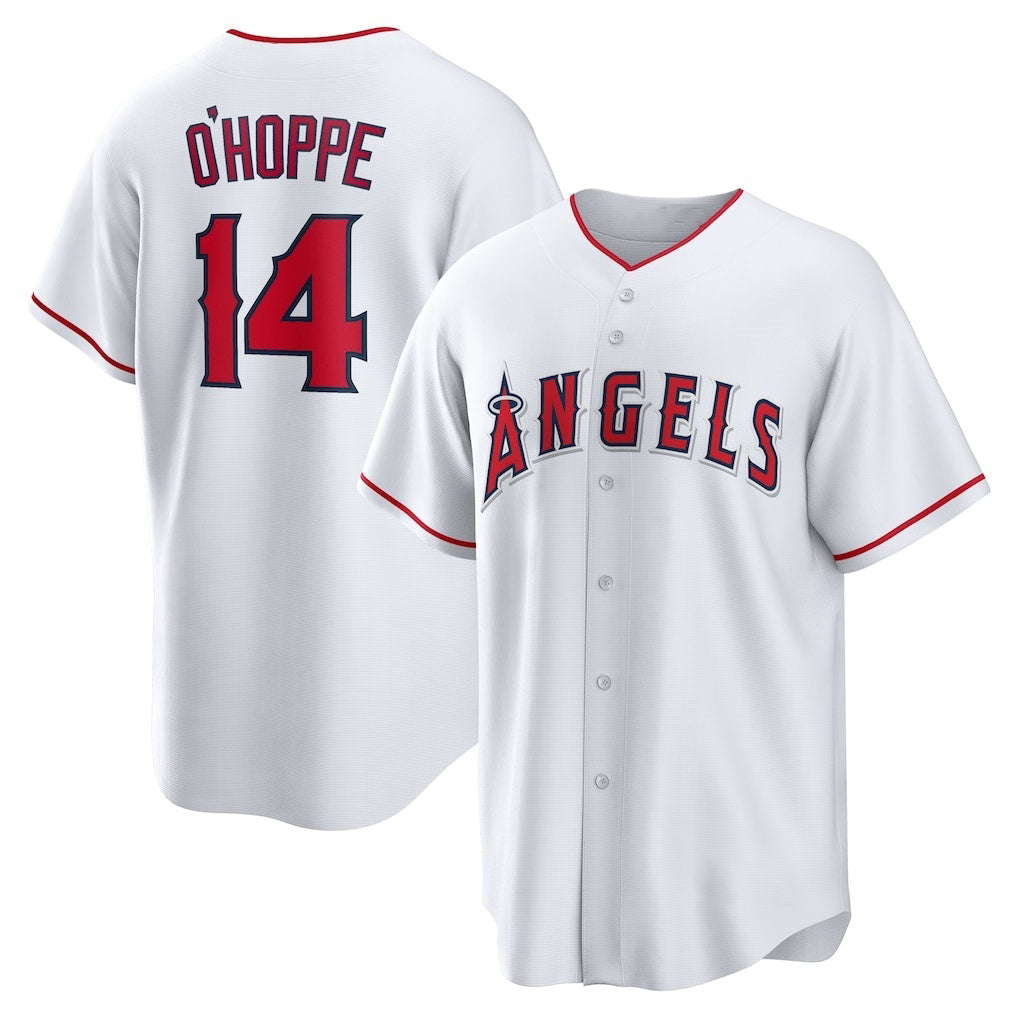 Los Angeles Angels #14 Logan O'Hoppe White Fotopoulosg Home Replica Jersey