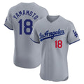 Los Angeles Dodgers #18 Yoshinobu Yamamoto Player Gray Fotopoulosg Limited Elite Home Stitched Jerseys