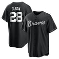 Atlanta Braves #28 Matt Olson Player Black Fotopoulosg Home Game Stitched Jerseys