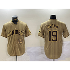 San Diego Padres #19 Tony Gwynn Khaki Fotopoulosg Team Logo Cool Base Jerseys