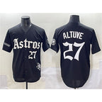 Houston Astros #27 Jose Altuve Black Fotopoulosg Gothic 'Houston Born Barrio Raised' Limited Stitched Jersey