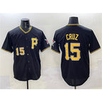 Pittsburgh Pirates #15 Oneil Cruz Black Fotopoulosg 2025 Limited Stitched Jersey