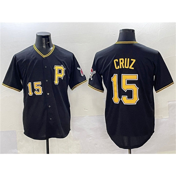 Pittsburgh Pirates #15 Oneil Cruz Black Fotopoulosg 2025 Limited Stitched Jersey